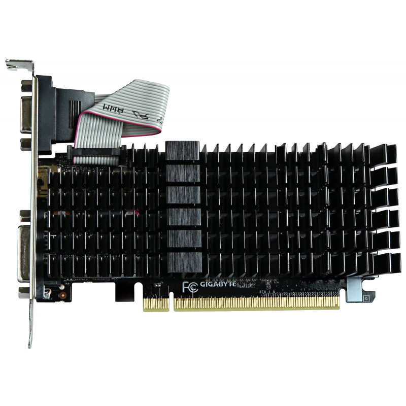 БУ Відеокарта Gigabyte GeForce GT710 (1 ГБ, GDDR3, 64 біт, 954/1600 МГц, VGA, DVI, HDMI, GV-N710SL-2
