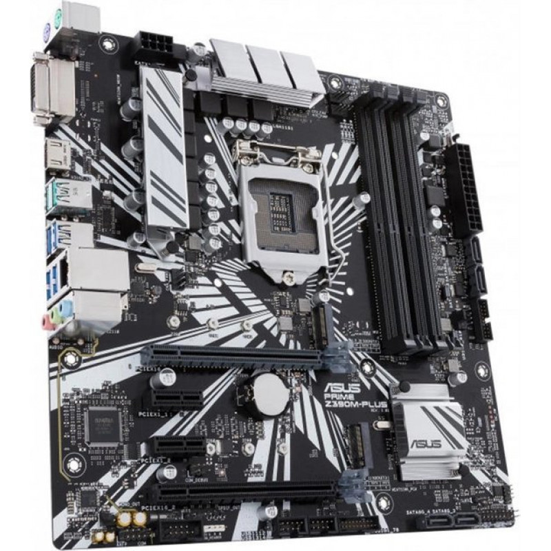 Used Motherboard s1151, ASUS PRIME Z390M-PLUS (4xDDR4, Intel Z390, PCI-Ex16x2, DVI, HDMI, ATX)