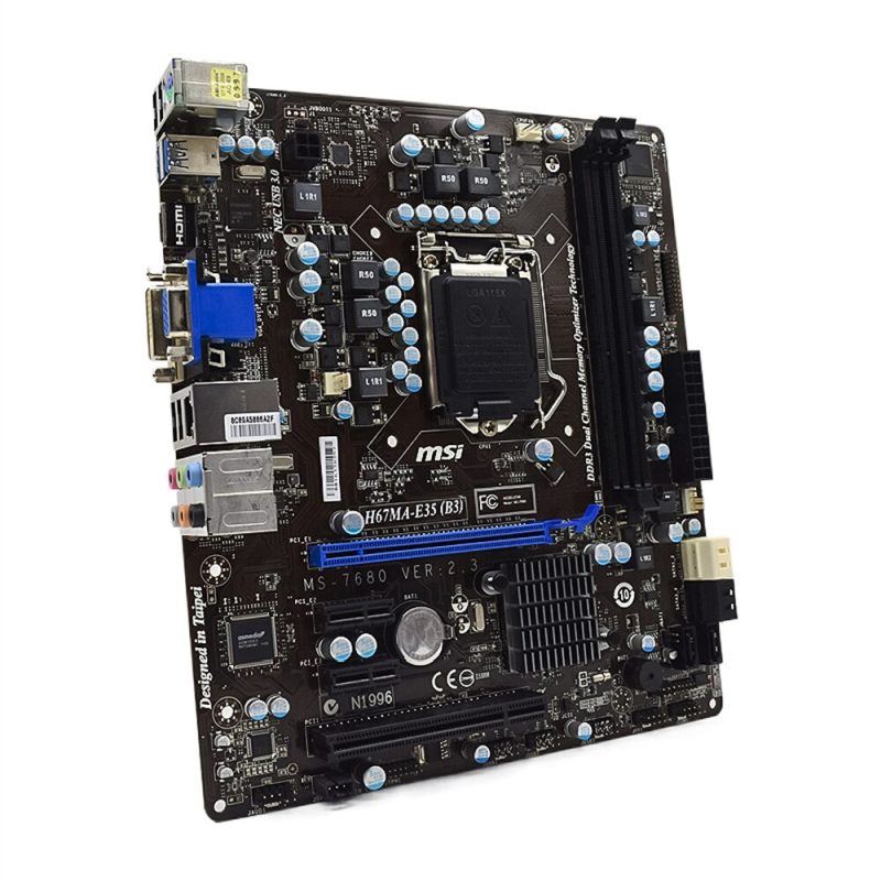 БУ Материнська плата s1155, MSI H67MA-E35 (B3) (2xDDR3, Intel H67, PCI-Ex16x1, VGA, DVI, HDMI, micro