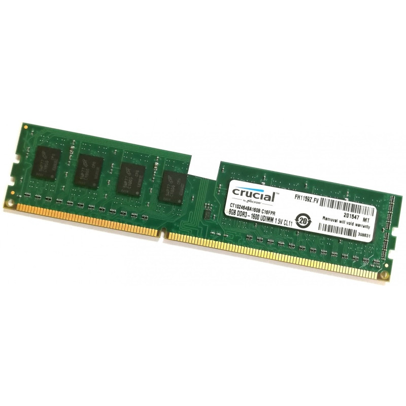 БУ Оперативная память 8 ГБ, DDR3, для ПК, Crucial (1600 МГц, 1.5 В, CL11, CT102464BA160B.C16FPR)