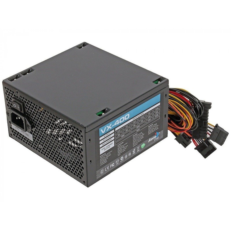 БУ Блок питания 400 Вт Aerocool, 24+4+4 pin, питание видеокарты - 1x6pin, 120 мм, ATX, VX-400