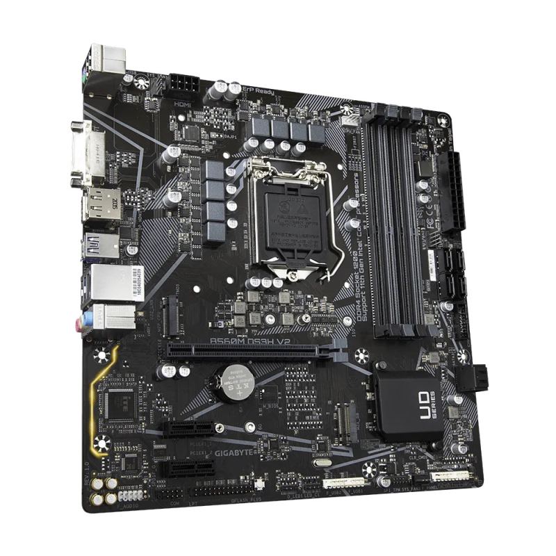 БУ Материнская плата s1200, Gigabyte B560M DS3H V2 (4xDDR4, Intel B560, PCI-Ex16x1, DVI, HDMI, DPort