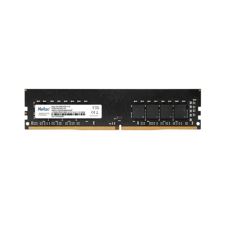 БУ Оперативная память 8 ГБ, DDR4, для ПК, Netac (2666 МГц, 1.2 В, CL19, NTBSD4P26SP-08)