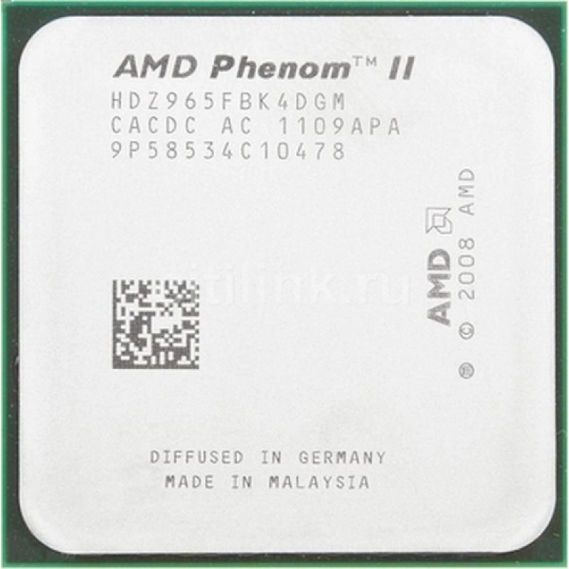 БУ Процесор sAM3 AMD Phenom II X4 Black 965, 3,4-3,4 МГц, 4-4 core, 125W