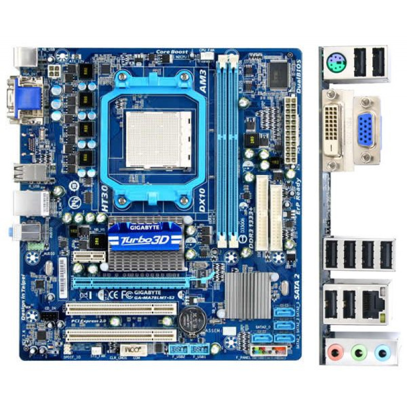 БУ Материнская плата sAM3, Gigabyte GA-MA78LMT-S2 (2xDDR3, AMD 760G, VGA, DVI, microATX)