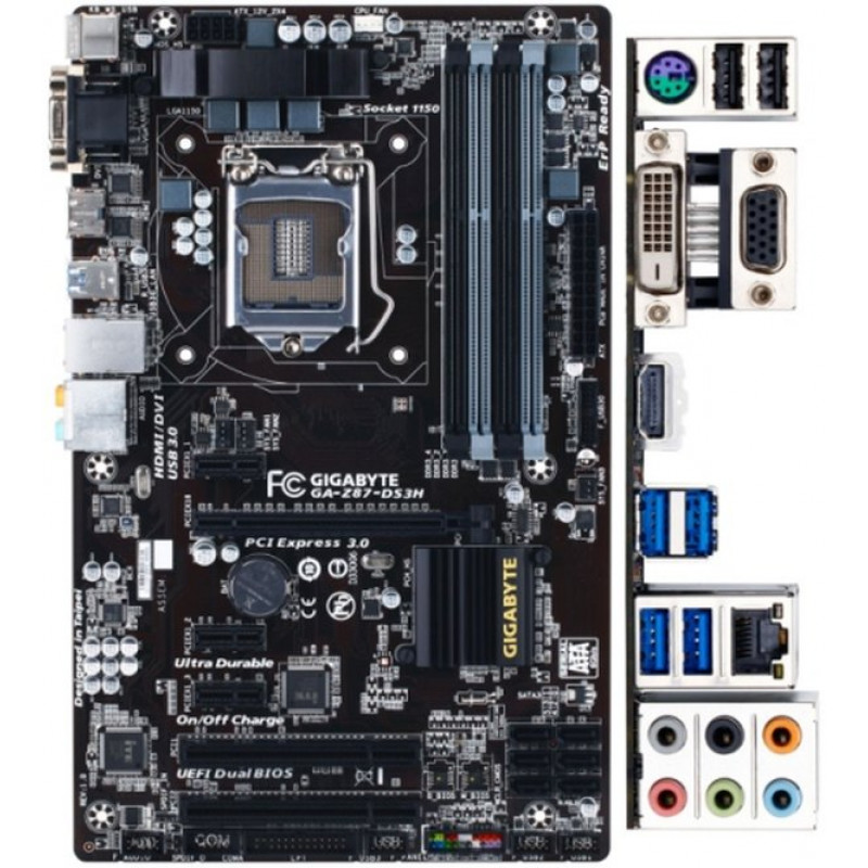Used Motherboard s1150, Gigabyte GA-Z87-DS3H (4xDDR3, Intel Z87, VGA, DVI, HDMI, ATX)