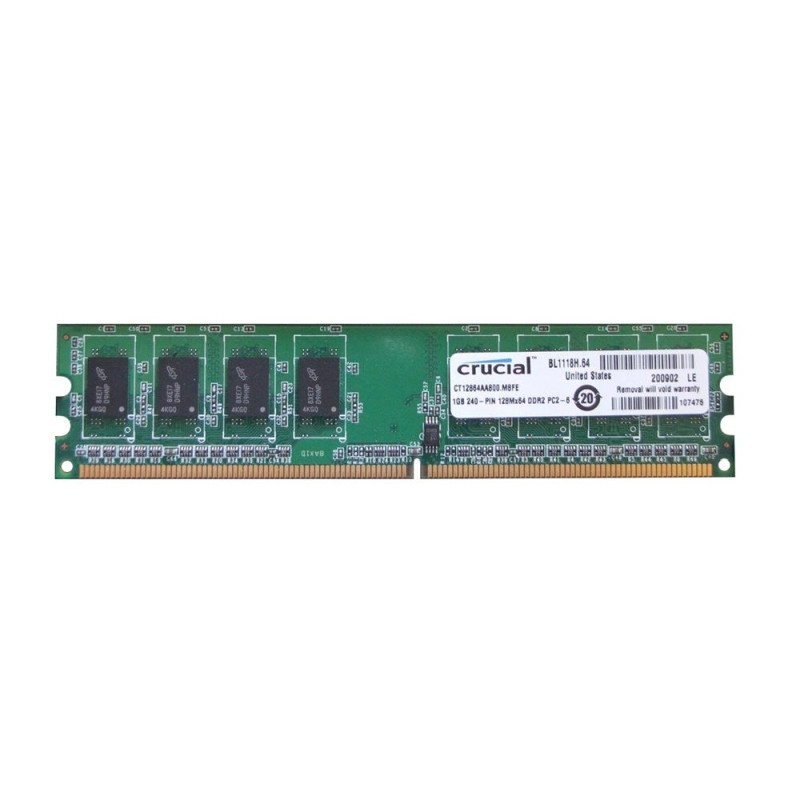 БУ Оперативная память 1 ГБ, DDR2, для ПК, Crucial (800 МГц, 1.8 В, CL6, CT12864AA800.M8FE)
