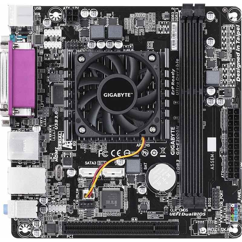 БУ Материнська плата Gigabyte GA-E3000N (2xDDR3, AMD E2-3000, VGA, HDMI)