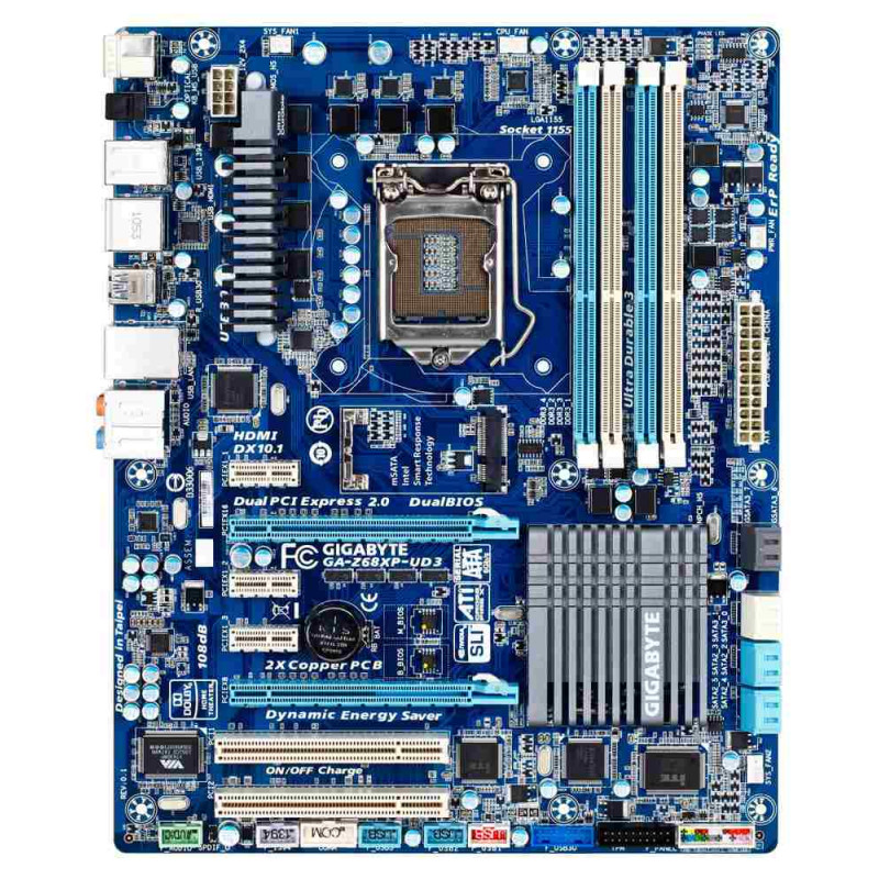 БУ Материнська плата s1155, Gigabyte GA-Z68XP-UD3 (4xDDR3, Intel Z68, HDMI, ATX)