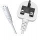 Shafi power cable 1.5m, 5A, 2x0.75mm2, white, with fuse (British standard)