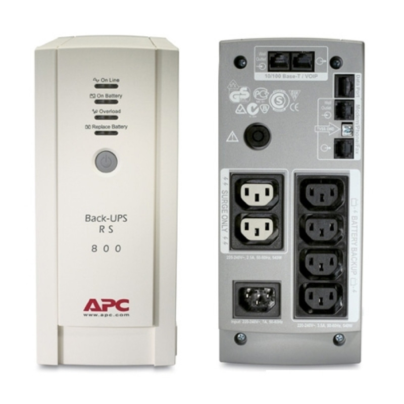 БУ Источник бесперебойного питания (ИБП) APC Back-UPS RS 800VA, 480W, Tower (BR800I) без АКБ