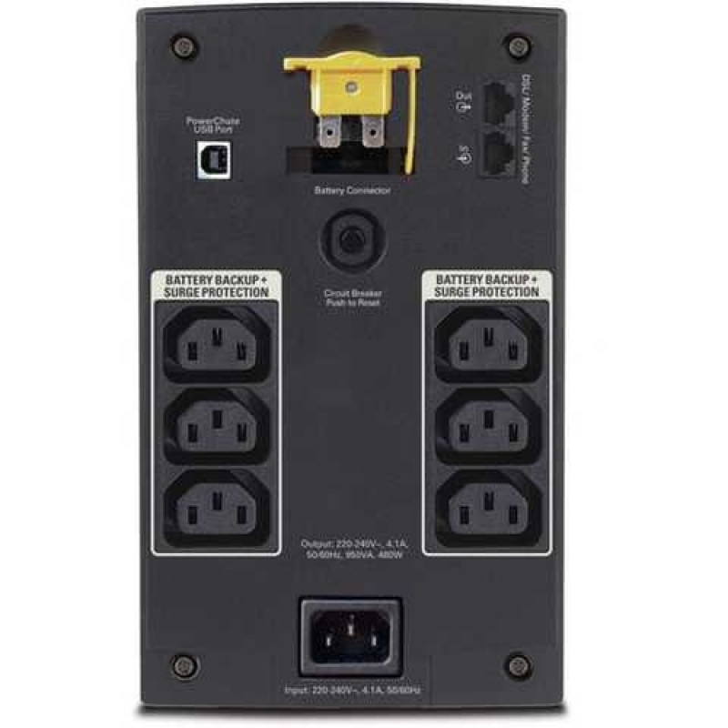 Uninterruptible power supply (UPS) APC Back-UPS 950VA, 480W, Tower (BX950UI) without battery