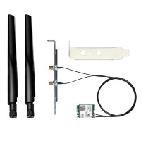 WIFI Module NGFF Intel Wi-Fi 6E AX210 Kit (2.4 Gbit/s, 2.4/5/6 GHz, 802.11ax, BT 5.3) antennas