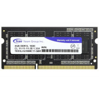 Used RAM 4 GB, DDR3L, for laptops, TEAM (1600 MHz, 1.35 V, CL11, TED3L4G1600C11-SBK)