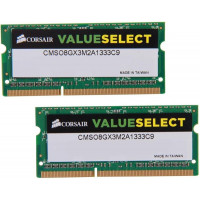 Used RAM 8 GB (2x4), DDR3, for laptops, Corsair (1333 MHz, 1.5 V, CMSO8GX3M2A1333C9)