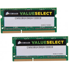 Used RAM 8 GB (2x4), DDR3, for laptops, Corsair (1333 MHz, 1.5 V, CMSO8GX3M2A1333C9)