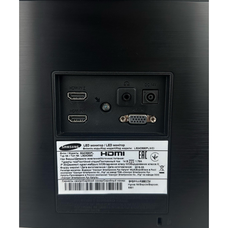 БУ Монітор 23.6" LED PLS, Samsung S24D590PL, 1920x1080, 5мс, 16:9, VGA, 2xHDMI, LS24D590PLX