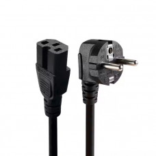 Кабель питания устройств IEC(Schuko)-(C15) M/F, 1.5m, 0.75mm, 16A