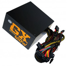 Used 650 W Cooler Master power supply, 24+4+4 pin, video card power supply - 2x(6+2pin), 120 mm, ATX