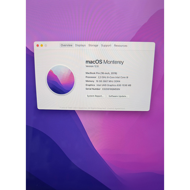 БУ Ноутбук 16" Apple MacBook Pro 2019 (A2141), i9-9880H, 16GB DDR4, Radeon Pro 5500M (4 ГБ), 1TB SSD