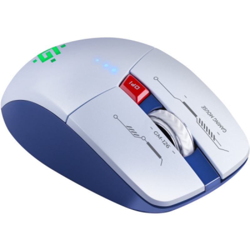 Wireless mouse Defender Tisa GM-126 LED Wireless/Bluetooth White/Blue, 1600 dpi, 6 buttons