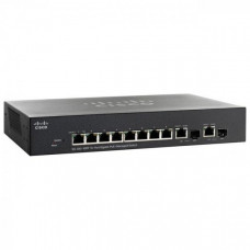 БУ Коммутатор управляемый Cisco SG300-10P, 8xGigabit, 8xPoE, 2xGigabit/SFP