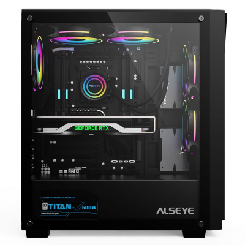 Alseye X3-B chassis, 3 x USB, 1 x Audio, mATX, without PSU (bottom)