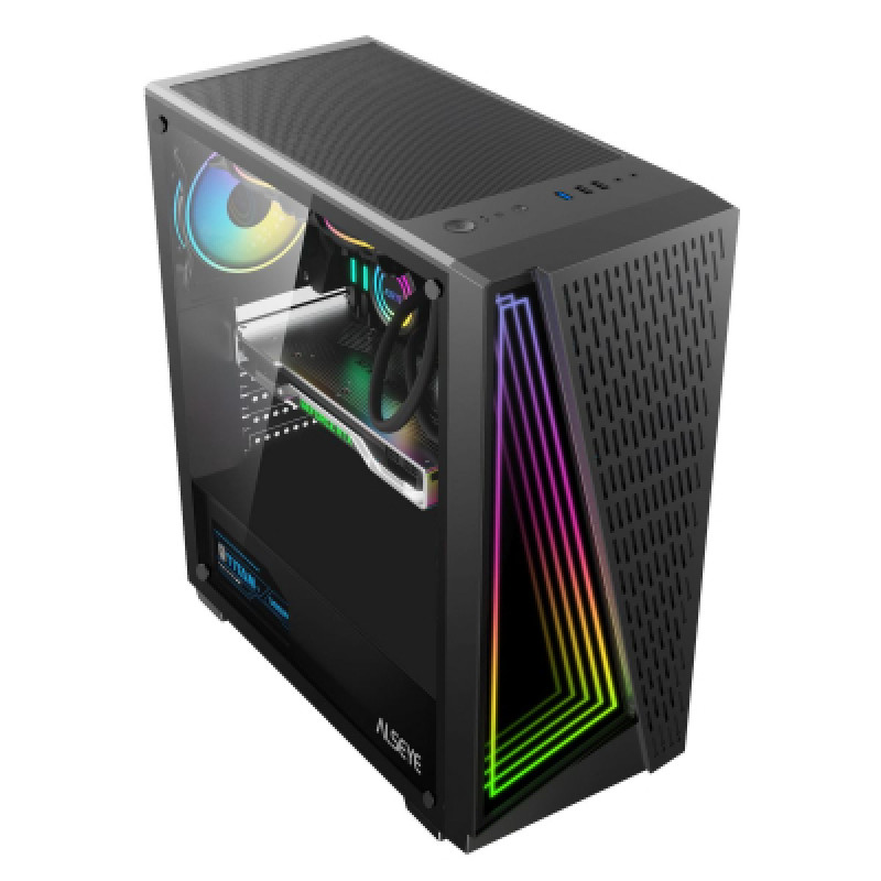 Alseye X3-B chassis, 3 x USB, 1 x Audio, mATX, without PSU (bottom)
