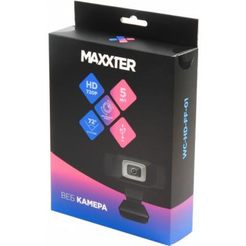 Веб-камера Maxxter WC-HD-FF-01, 1280x720 (HD), ручне фокусування, мікрофон