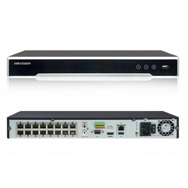 Used Hikvision DS-7616NI-K2/16P DVR, 16 channels, HDMI, VGA, RG-45, USB, HDD 2Tb