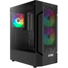 Gamdias AURA GC7 ARGB case, 2 x USB 2.0, 1 x USB 3.0, ATX, without PSU (bottom)