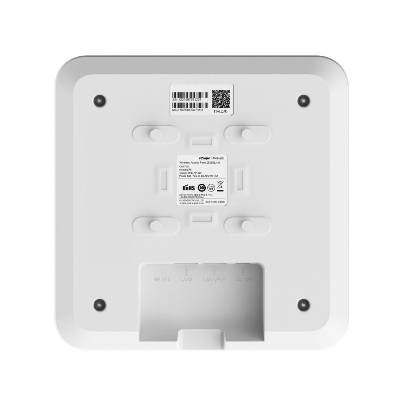 Rack-mounted access point Ruijie Reyee RG-RAP2200(F), 802.11ac, 2.4/5 GHz, 2 x 10/100Ethernet, PoE power supply