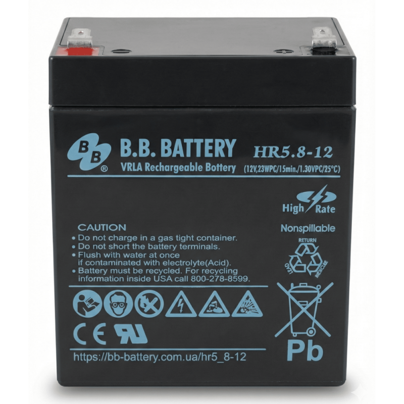 БУ Батарея для ИБП B.B. Battery BP5.8-12, 12v 5.8Ah, 90х70х106 мм