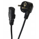BU Device power cable IEC(Schuko)-(C15) M/F, 1.5m, 0.75mm, 16A