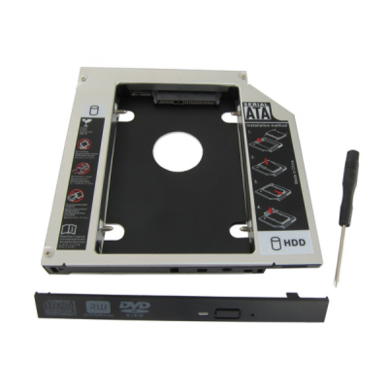 Pocket for a second HDD/SSD instead of DVD Maiwo (Optibay Caddy 9.5 mm)