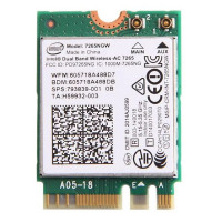 WIFI Module Intel Dual Band Wireless-AC 7265 (300/867 Mbps, 2.4/5 GHz, Bluetooth 4.2)