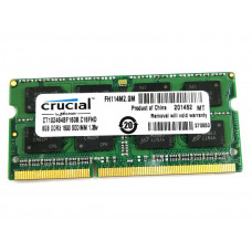 БУ Оперативная память 8 ГБ, DDR3L, для ноутбуков, Crucial (1600 МГц, 1.35 В, CT102464BF160B.C16FND)