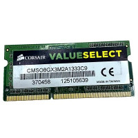 Used RAM 4 GB, DDR3, for laptops, Corsair (1333 MHz, 1.5 V, CMSO8GX3M2A1333C9_)