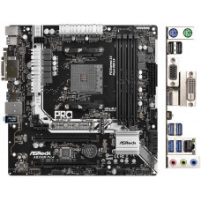 БУ Материнская плата sAM4, ASRock AB350M Pro4 (4xDDR4, AMD B350, PCI-Ex16x2, VGA, DVI, HDMI, mATX)