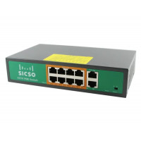 БУ Комутатор некерований Sicso P4810J-4578, 10 x 100mbit, 8 x PoE