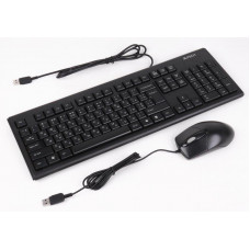 A4Tech KR-8572 Keyboard and Mouse Set, Wired, USB, Black