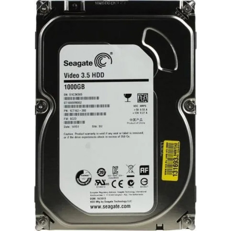 БУ Жесткий диск Seagate 1 ТБ (3,5", 5900 об/мин, 64 МБ, SATA III, ST1000VM002)
